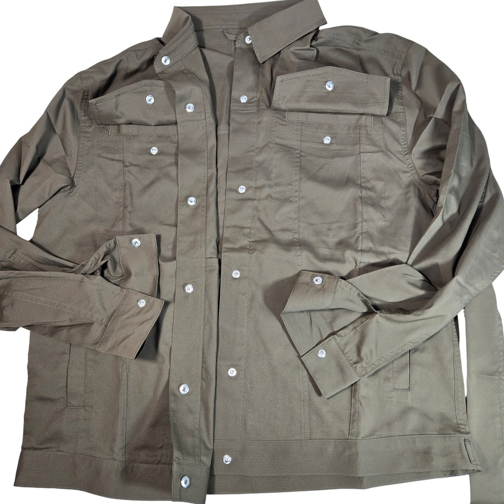 Girlfriend Collective Belted Wendy Tie Shirt Shacket Brown Windbreaker Small NWT - Picture 4 of 9